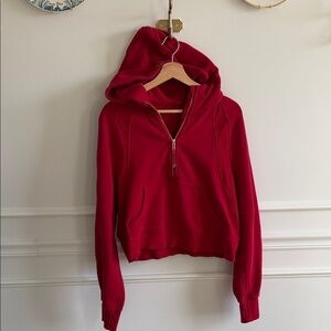 lululemon athletica New Year Scuba Oversized Half-Zip Hoodie Dark Red & Gold